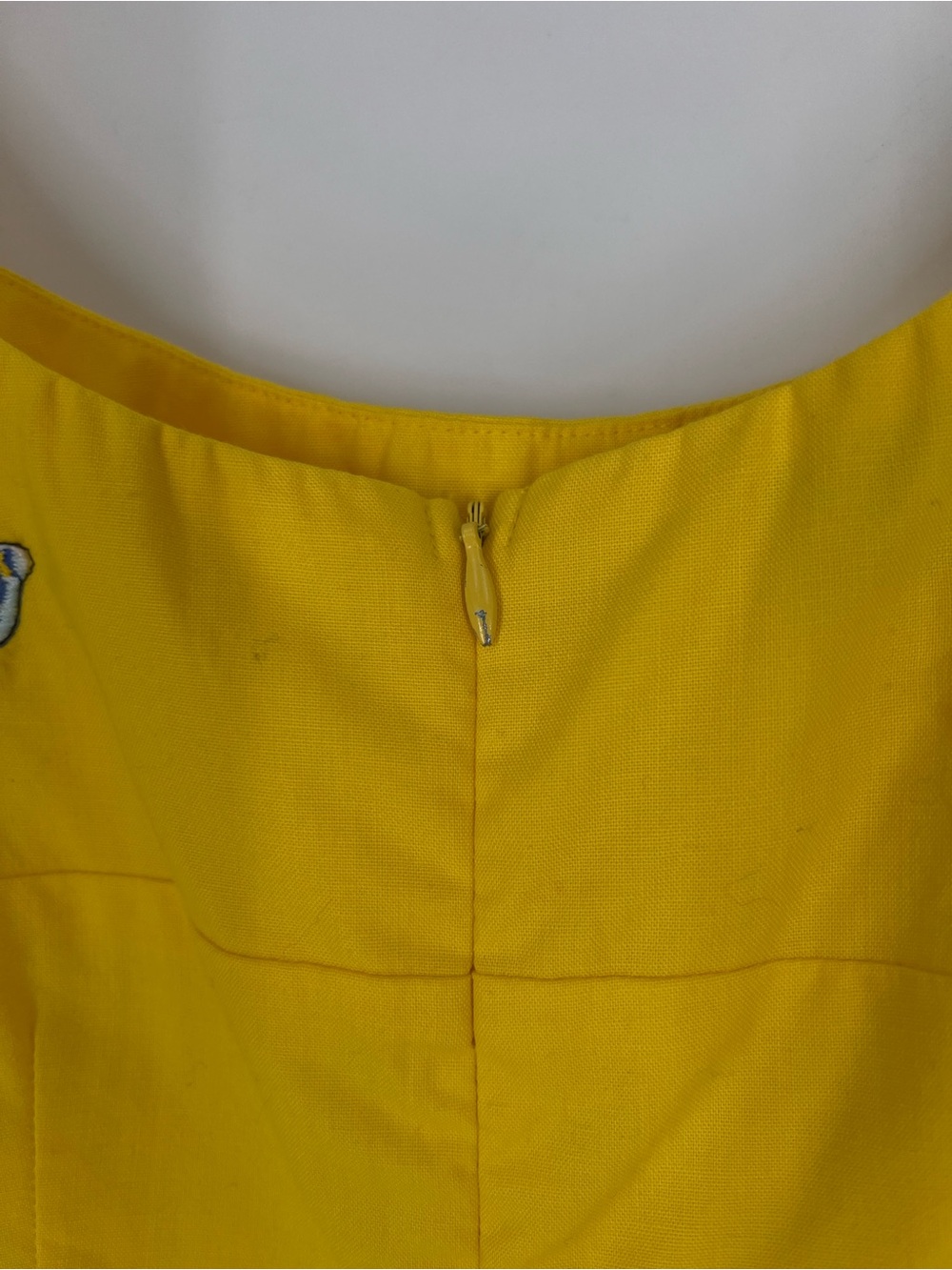 Fanm Mon Yellow Colorful Butterfly Embroidered Scoop Neck Mini Dress M - Picture 6 of 8